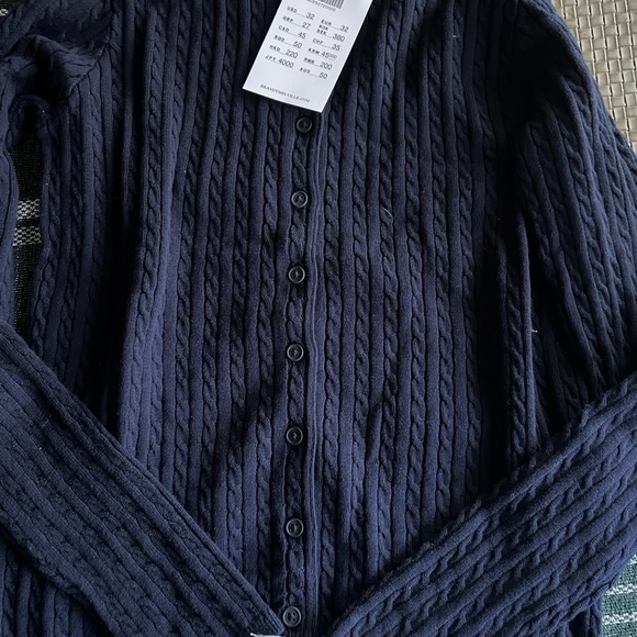 Brandy Melville Zoe Navy Blue Cable Knit Cardigan Sweater BN - Picture 4 of 6